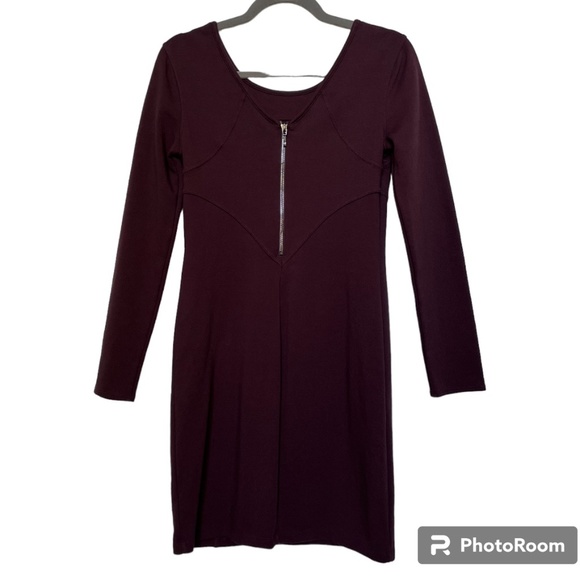 Athleta WINTER Dress Womens S HEAVY Casual Ponte Knit Stretch Long Sleeve Zip - Picture 2 of 10